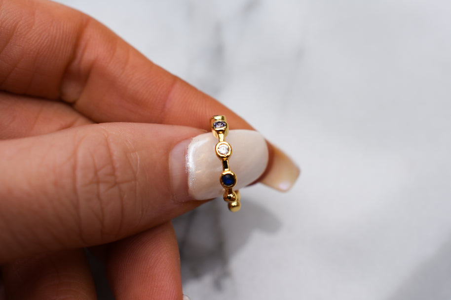 Rainbow Gem Ear Cuff