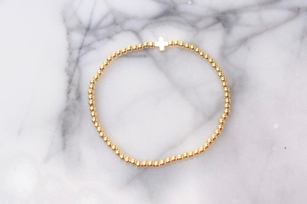 Mini Cross Gold Bracelet