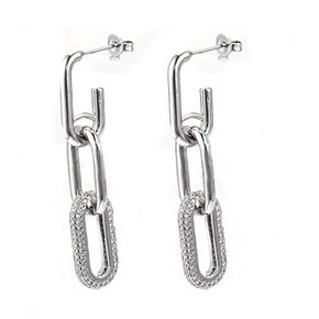 Silver Link Dangle Earrings
