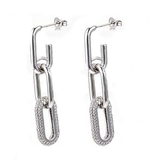 Silver Link Dangle Earrings
