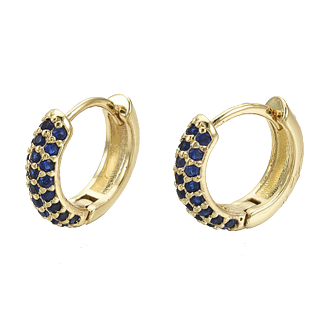 Navy Miami Studded Hoops