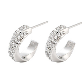Silver Twist Hoops