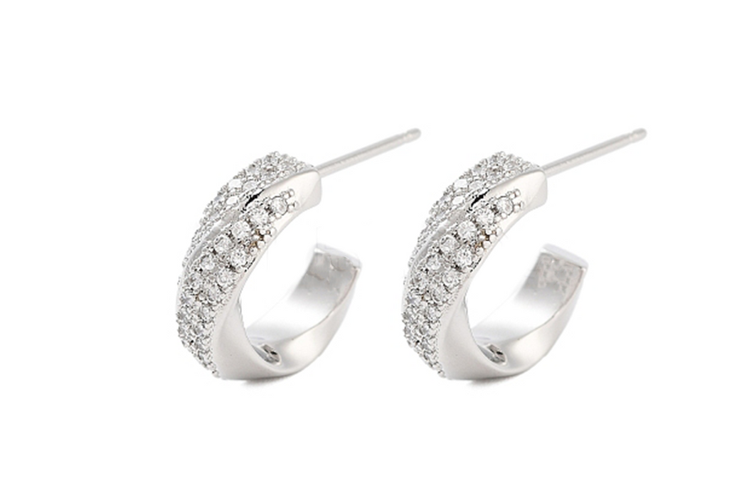 Silver Twist Hoops