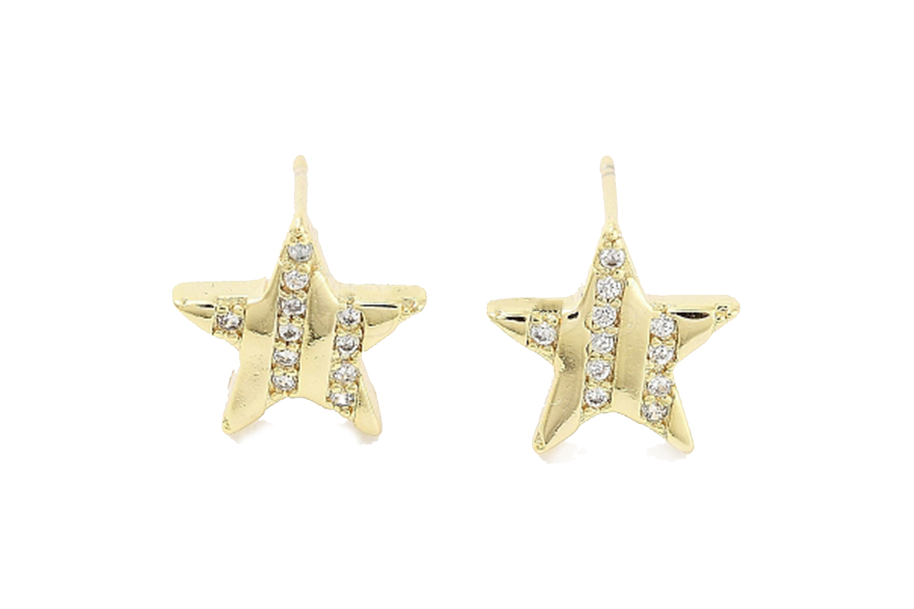 Striped Star Studs