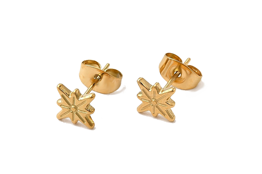 Mini Gold Starburst Studs