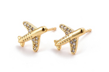 Load image into Gallery viewer, Airplane Stud Earrings
