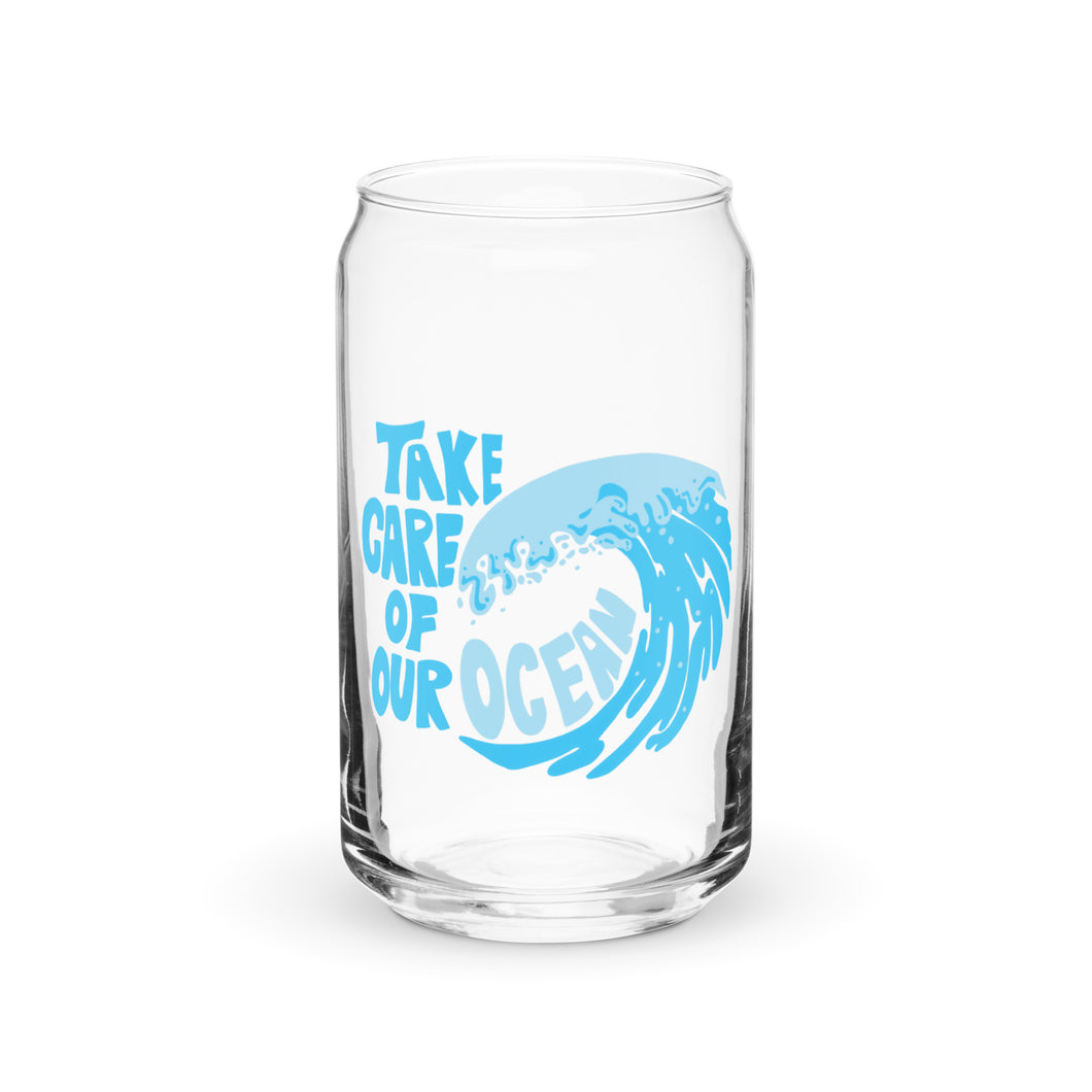 Take Care Of Our Ocean Glass Cup
