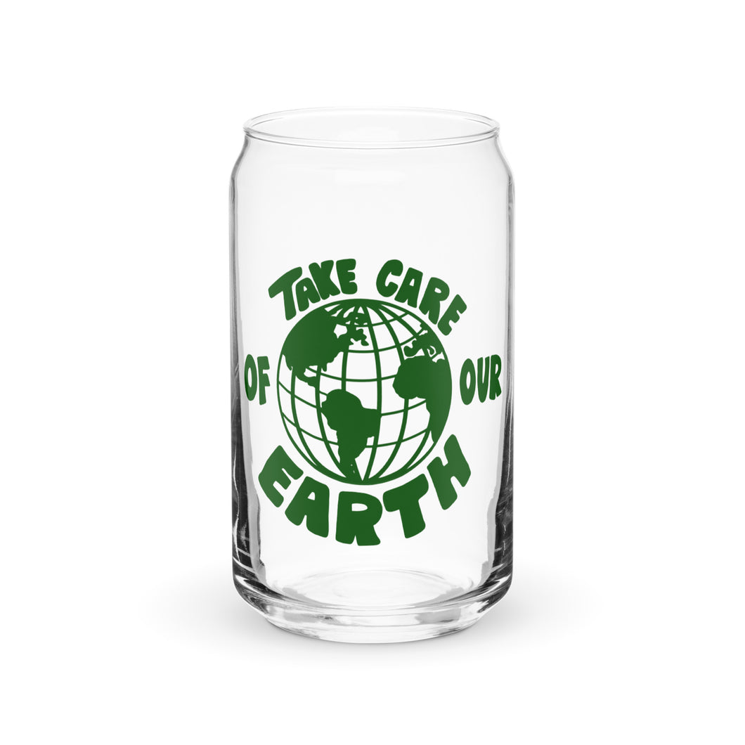 Take Care Of Our Earth Glass Cup