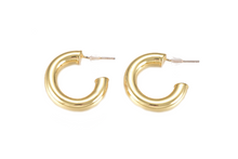 Load image into Gallery viewer, Gold Tube Hoops

