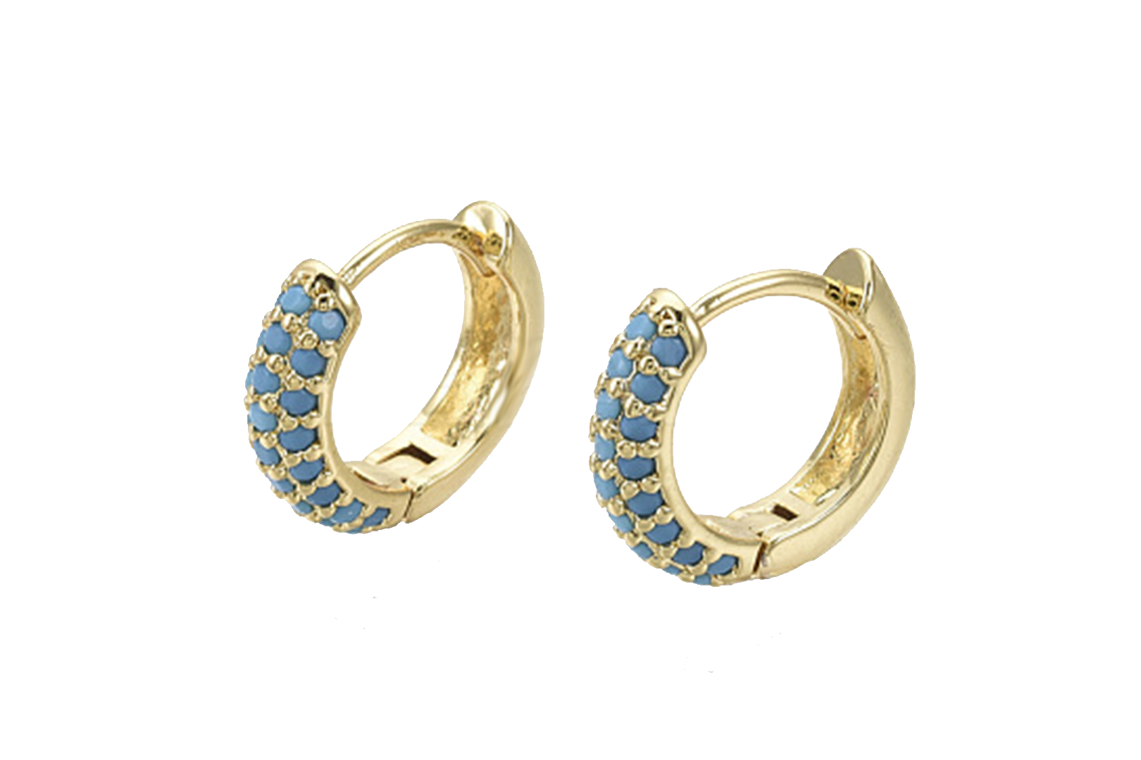 Turquoise Miami Studded Hoops