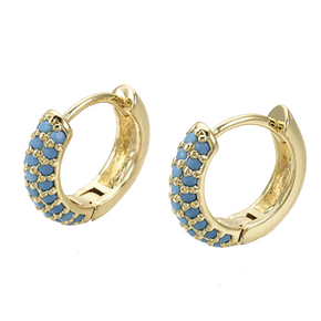 Turquoise Miami Studded Hoops