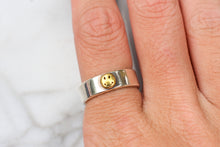 Load image into Gallery viewer, Sterling silver adjustable smiley band ring
