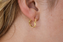 Load image into Gallery viewer, Gold Heart Hoops
