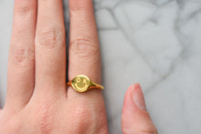 Load image into Gallery viewer, Gold &quot;OK&quot; Smiley Face Ring
